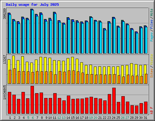 Daily usage for July 2025